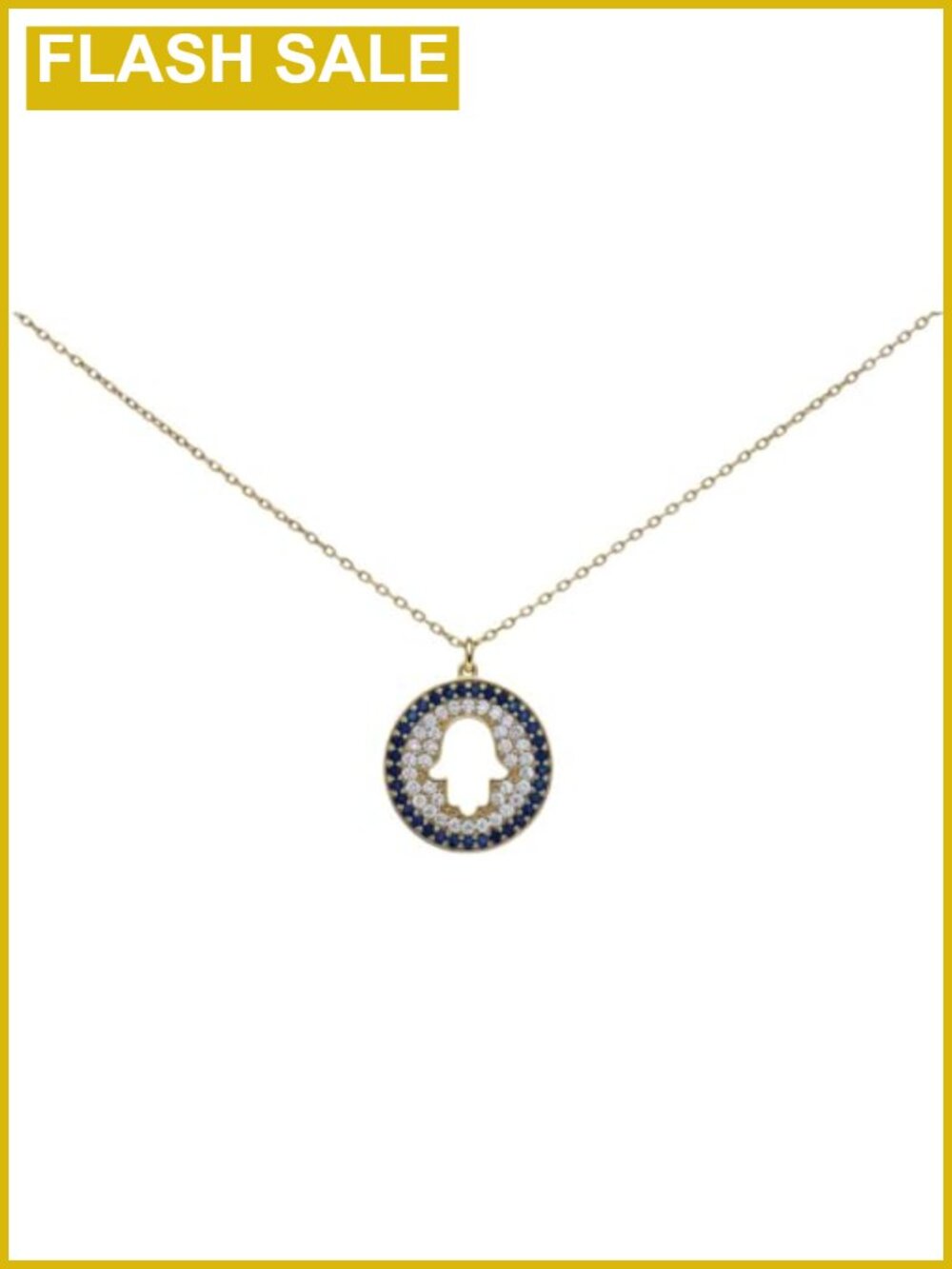 Sterling Silver Hamsa Necklace CZ Pave Jewish Gift Adjustable